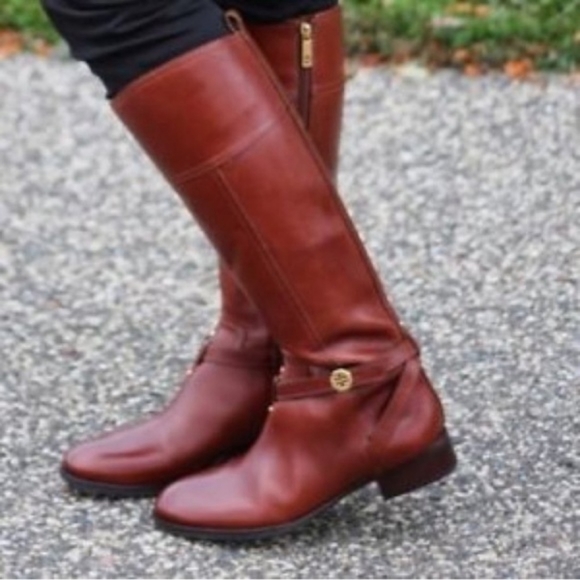 Tory burch Brita leather riding boots 7 - Picture 1 of 6